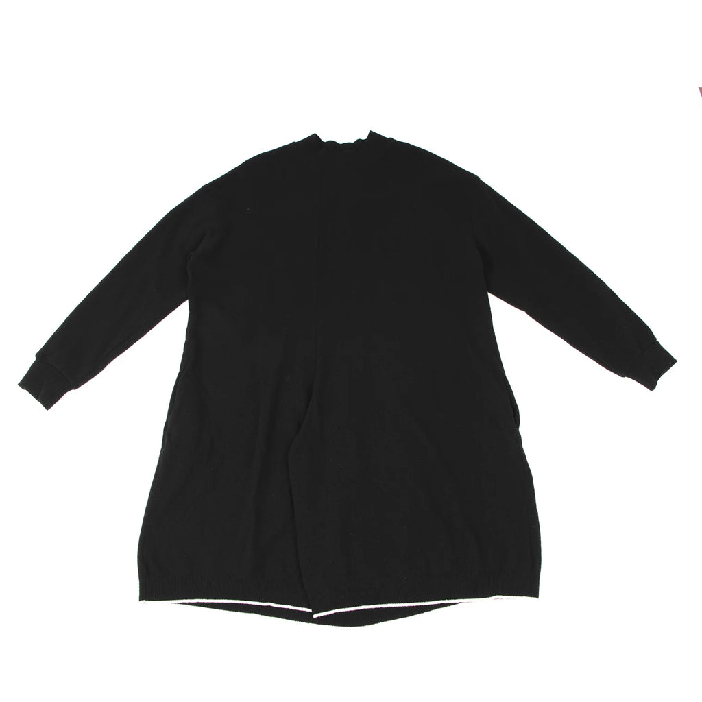 YOHJI YAMAMOTO JAPAN. Y's Black Wool Blend Sleeve Lining Dot Knit Dress