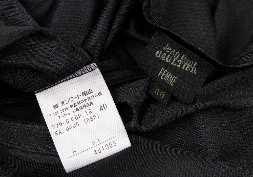 Jean-Paul GAULTIER PARIS. FEMME Black Semi Sheer Camisole Tunic / Mini Dress