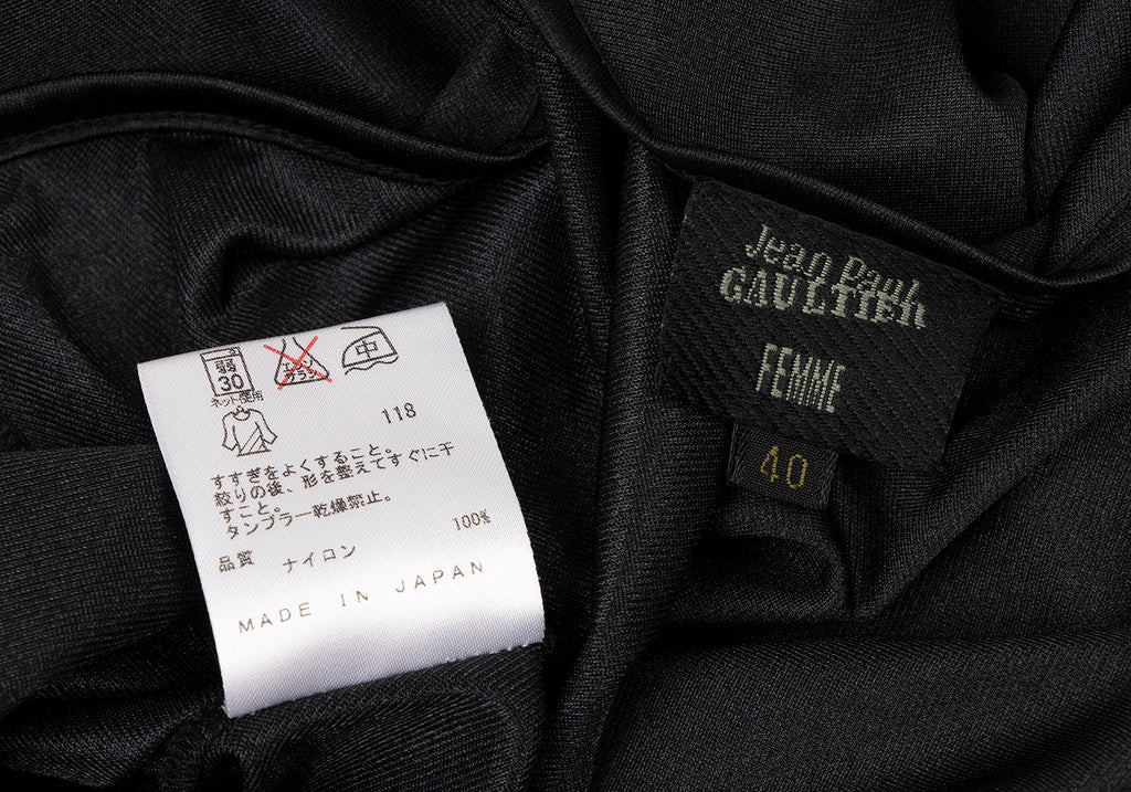 Jean-Paul GAULTIER PARIS. FEMME Black Semi Sheer Camisole Tunic / Mini Dress