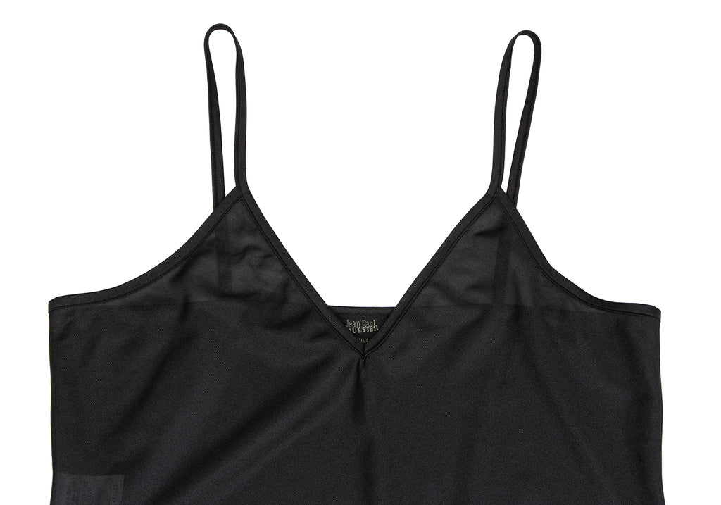 Jean-Paul GAULTIER PARIS. FEMME Black Semi Sheer Camisole Tunic / Mini Dress