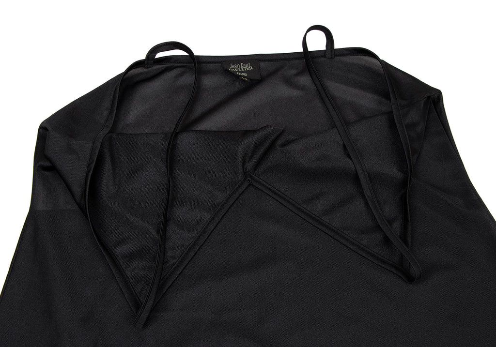 Jean-Paul GAULTIER PARIS. FEMME Black Semi Sheer Camisole Tunic / Mini Dress