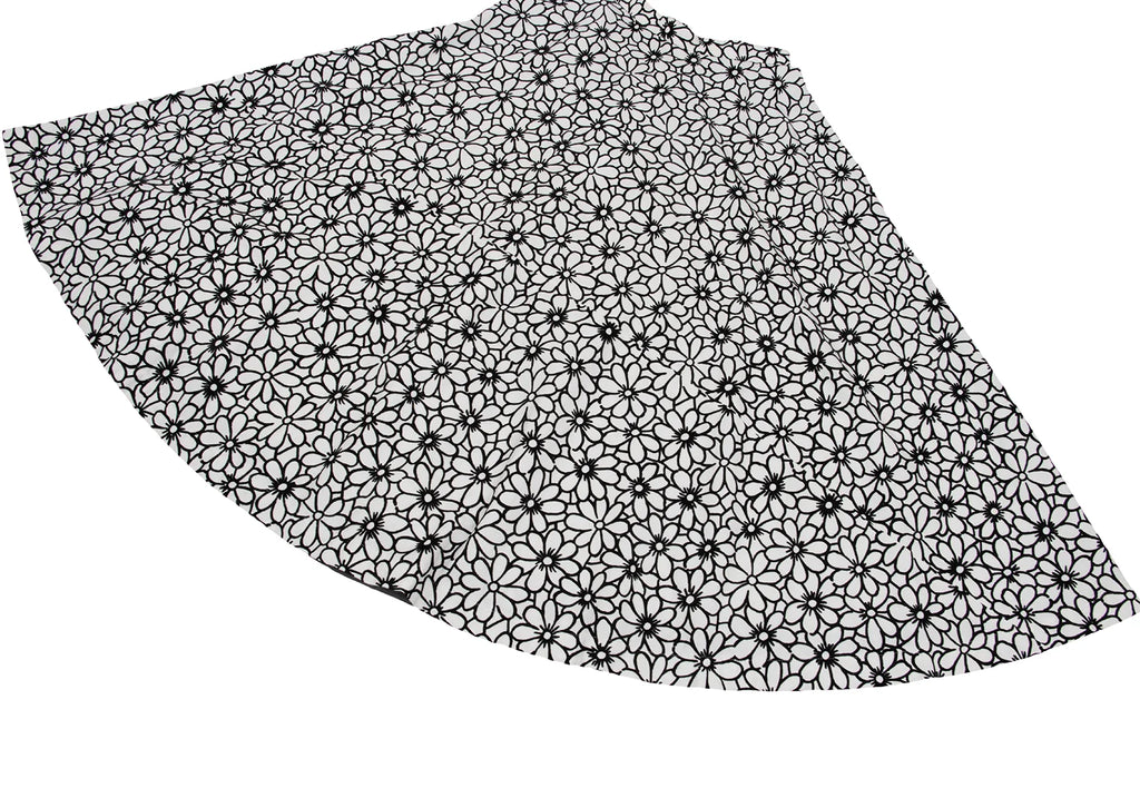 COMME des GARCON JAPAN. ROBE DE CHAMBRE. White, Black Cotton Floral Velour Skirt