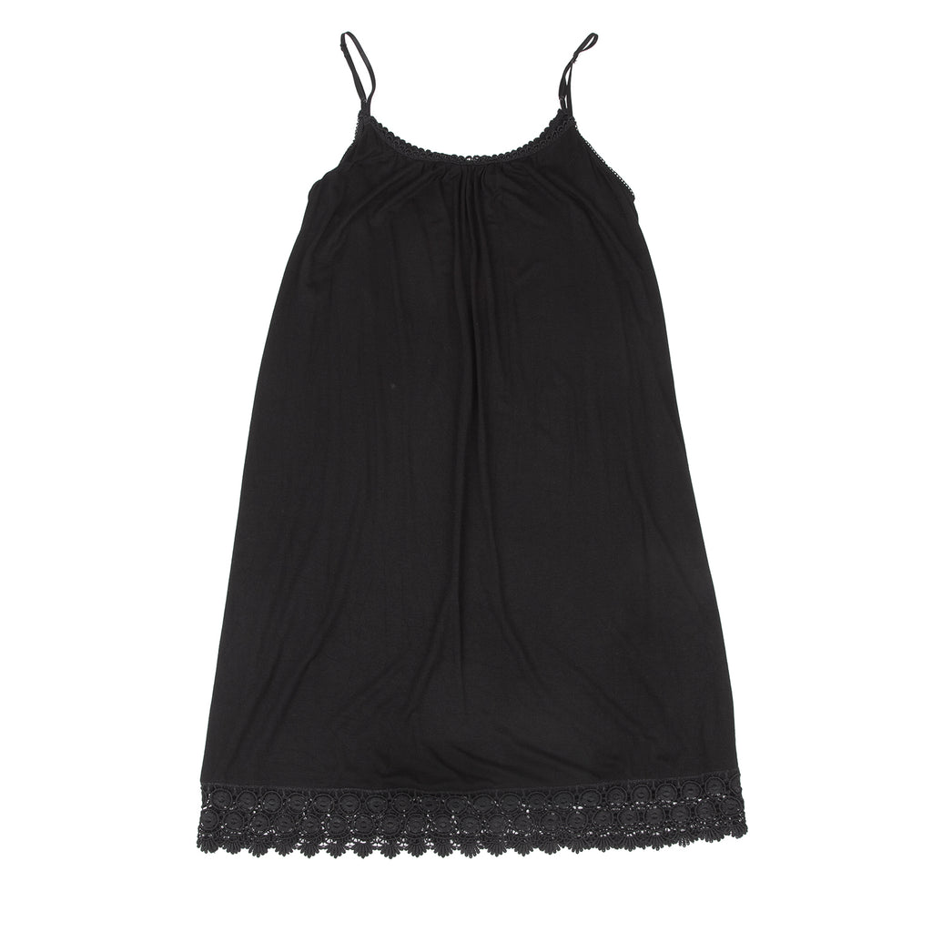 TSUMORI CHISATO JAPAN. Black Lace Switching Cami Mini Dress