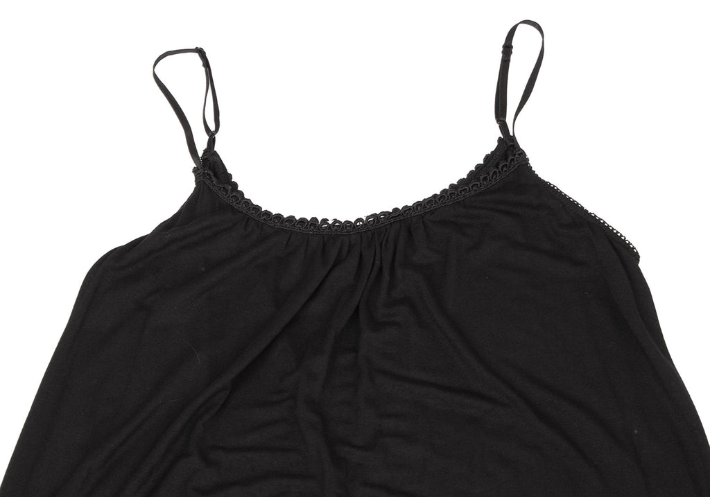 TSUMORI CHISATO JAPAN. Black Lace Switching Cami Mini Dress
