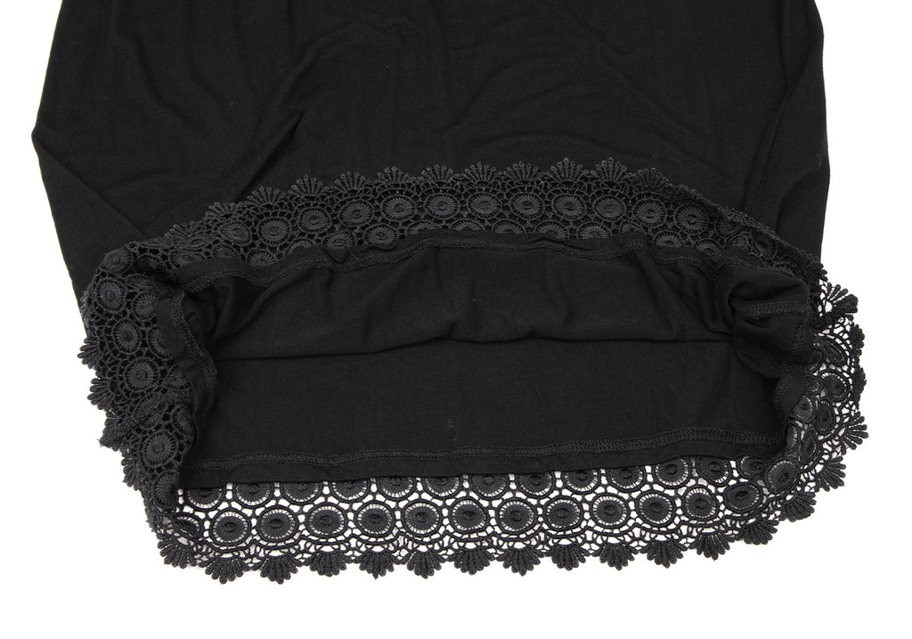 TSUMORI CHISATO JAPAN. Black Lace Switching Cami Mini Dress