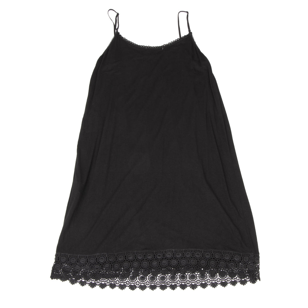 TSUMORI CHISATO JAPAN. Black Lace Switching Cami Mini Dress