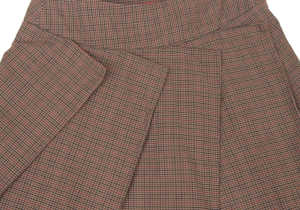 Vivienne Westwood UK. Red Label Brown Cotton Checker Frill Skirt