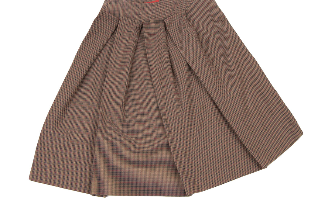 Vivienne Westwood UK. Red Label Brown Cotton Checker Frill Skirt