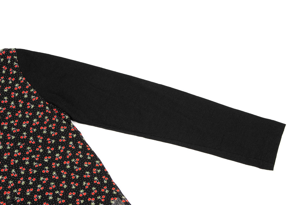 COMME des GARCONS JAPAN. TRICOT. Cherry Printed Black Wool Shirt