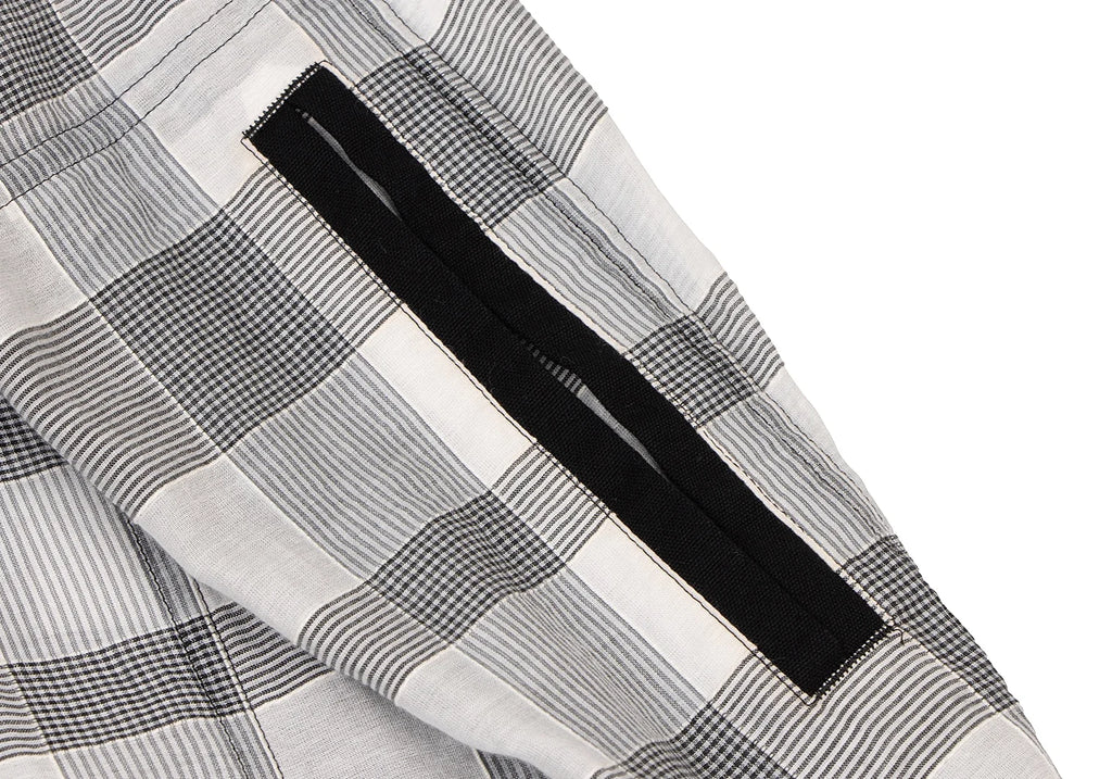 COMME des GARCONS JAPAN. TRICOT. Back Ribbon Frill White,Black Checker Dress