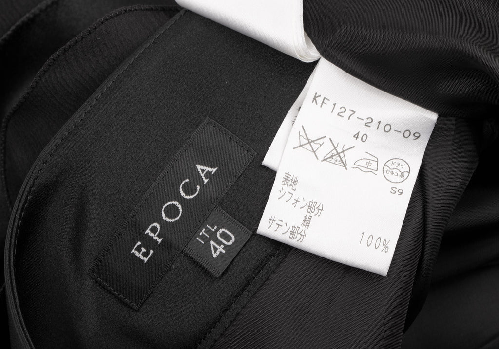 ISSEY MIYAKE JAPAN. EPOCA Black Silk Frill Tiered Skirt