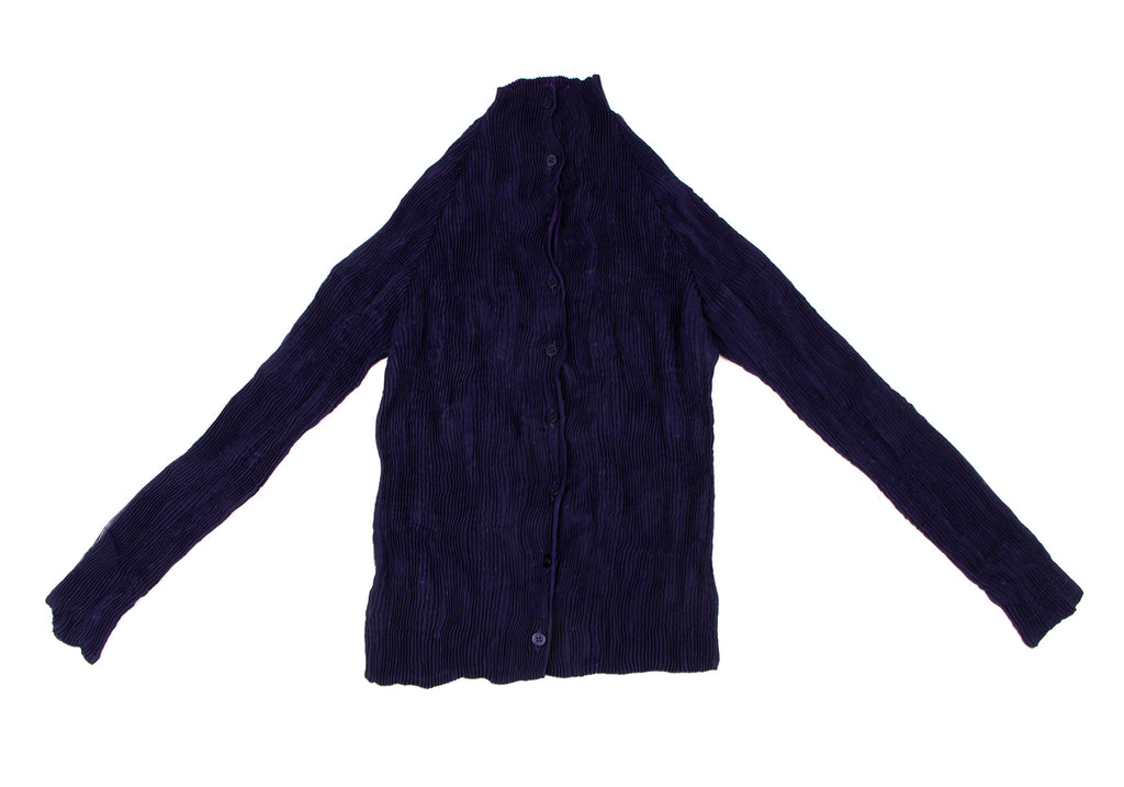 ISSEY MIYAKE JAPAN. FETE Eggplant Color Reversible Pleated Blouse