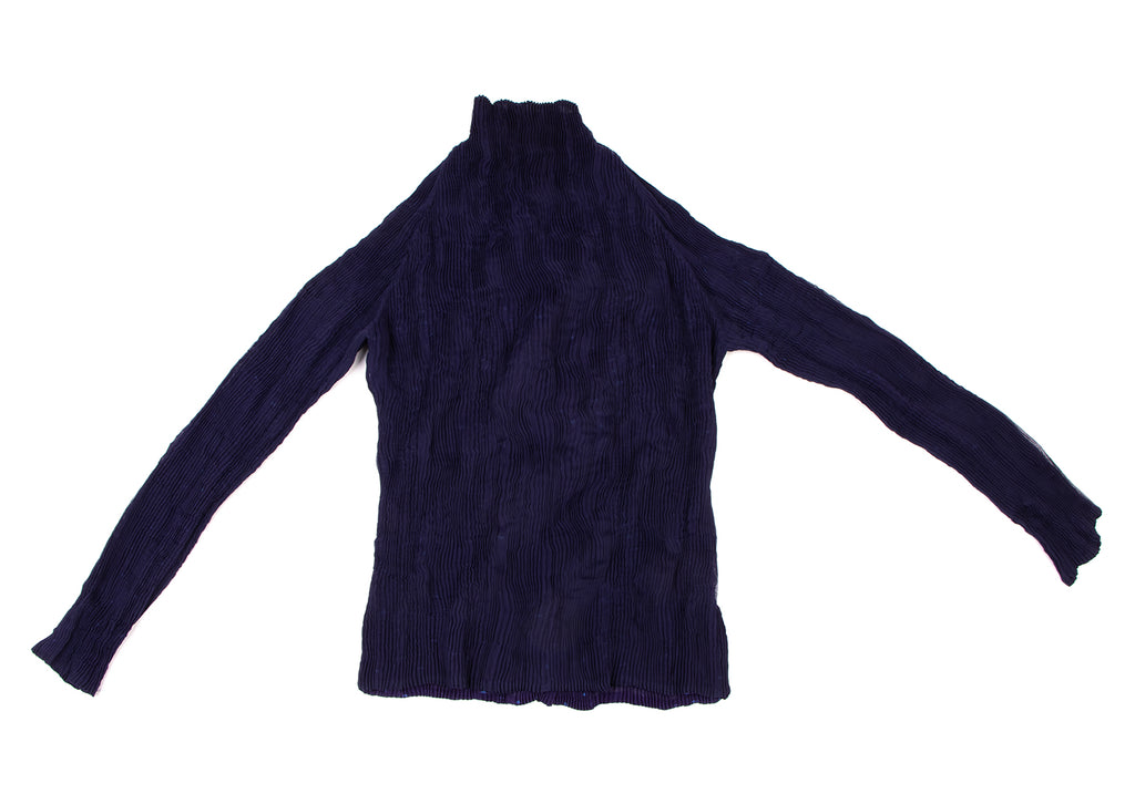ISSEY MIYAKE JAPAN. FETE Eggplant Color Reversible Pleated Blouse