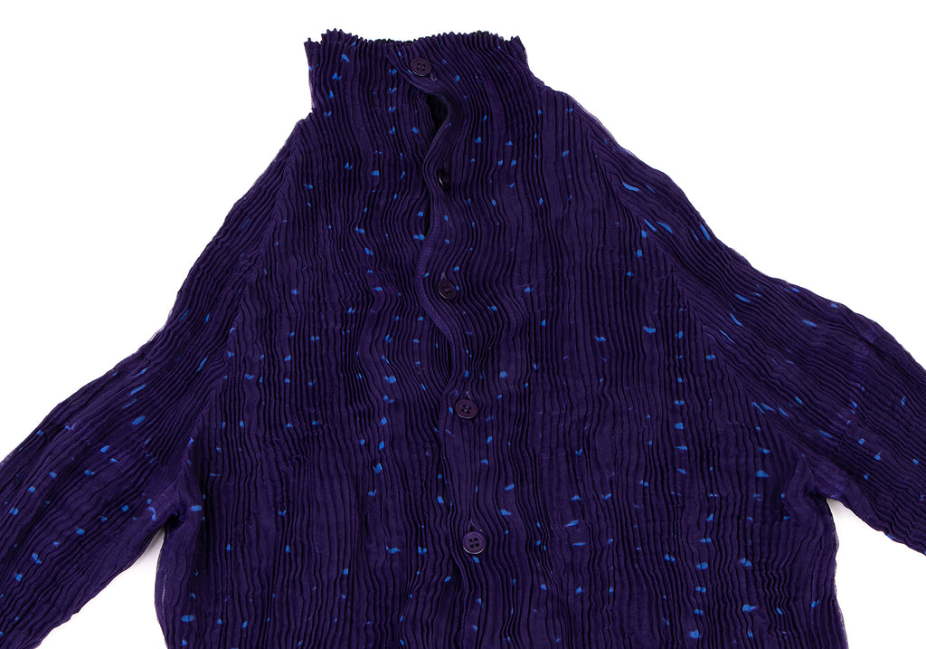 ISSEY MIYAKE JAPAN. FETE Eggplant Color Reversible Pleated Blouse