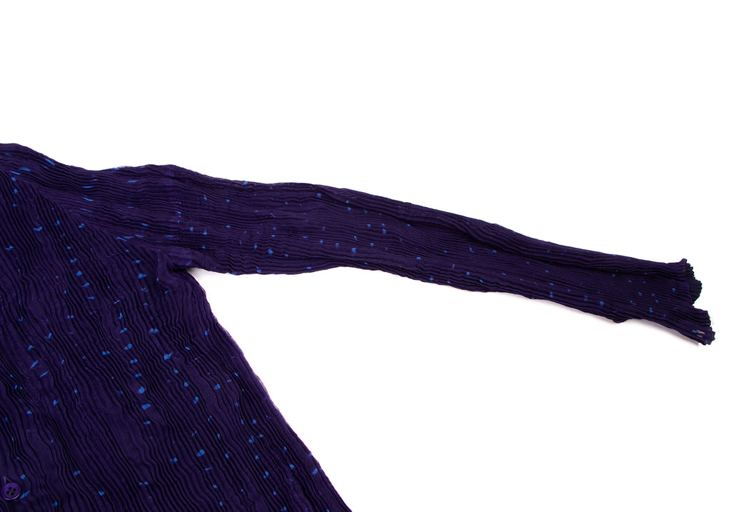 ISSEY MIYAKE JAPAN. FETE Eggplant Color Reversible Pleated Blouse