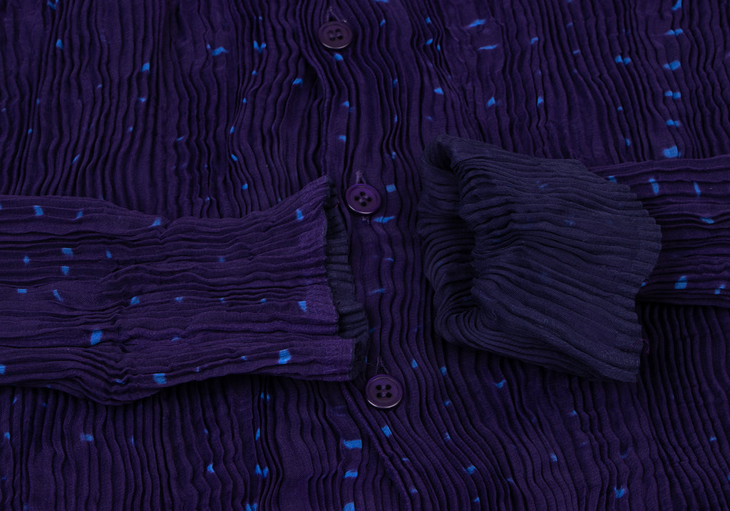 ISSEY MIYAKE JAPAN. FETE Eggplant Color Reversible Pleated Blouse