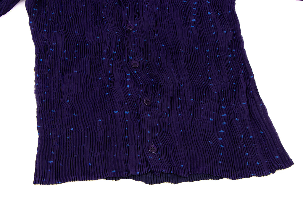 ISSEY MIYAKE JAPAN. FETE Eggplant Color Reversible Pleated Blouse