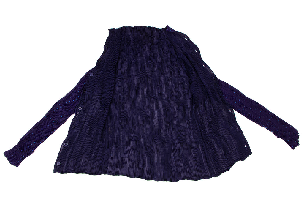 ISSEY MIYAKE JAPAN. FETE Eggplant Color Reversible Pleated Blouse