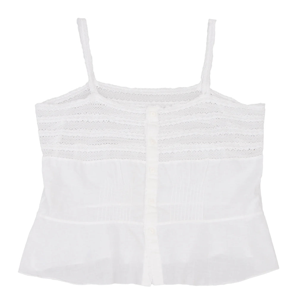 45rpm 45R JAPAN. White Lace Switching Cotton Camisole Top