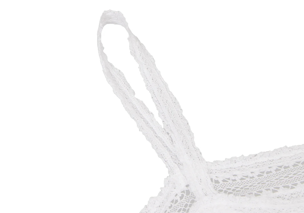 45rpm 45R JAPAN. White Lace Switching Cotton Camisole Top
