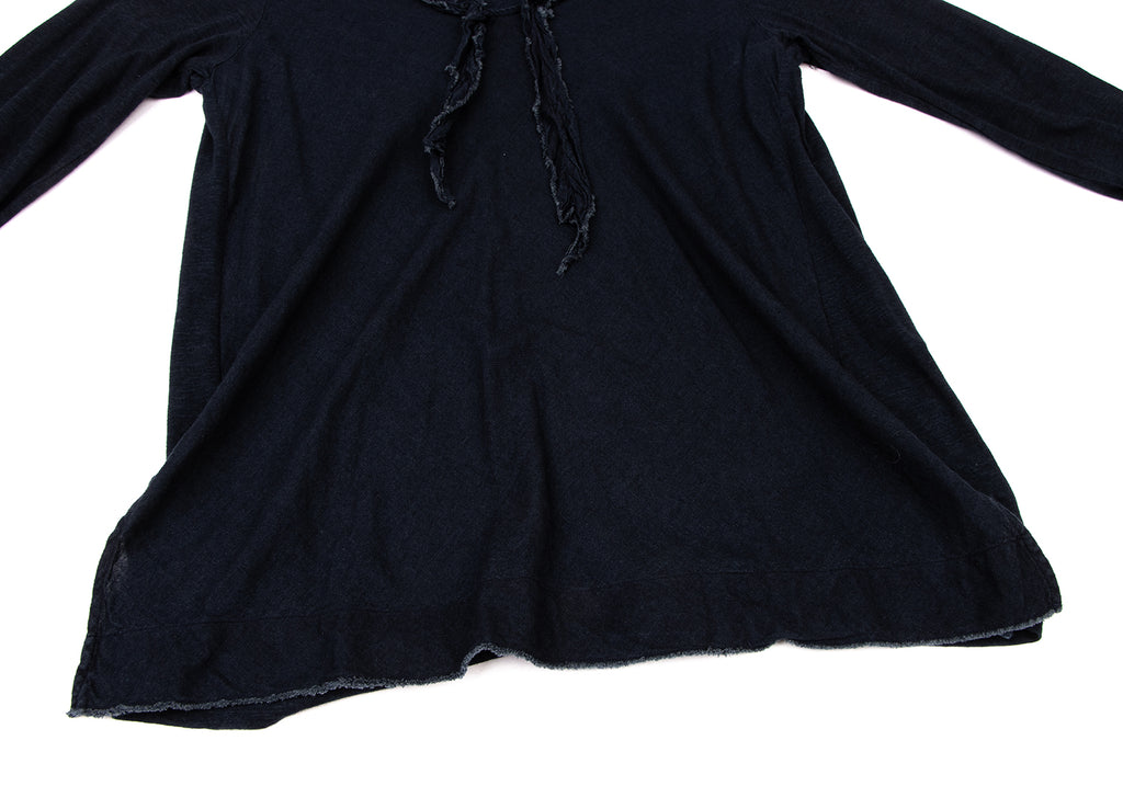 45RPM JAPAN. Indigo Dyed Ribbon Neck Shirt/Blouse