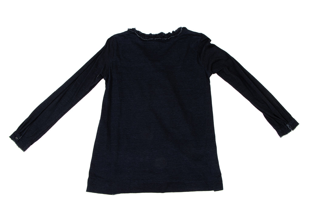 45RPM JAPAN. Indigo Dyed Ribbon Neck Shirt/Blouse