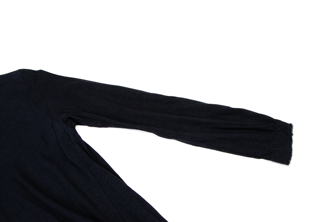 45RPM JAPAN. Indigo Dyed Ribbon Neck Shirt/Blouse