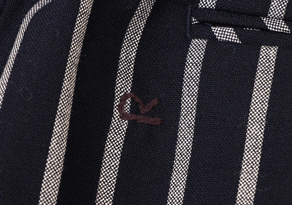 45rpm 45R JAPAN. Navy Striped Tuck Pants