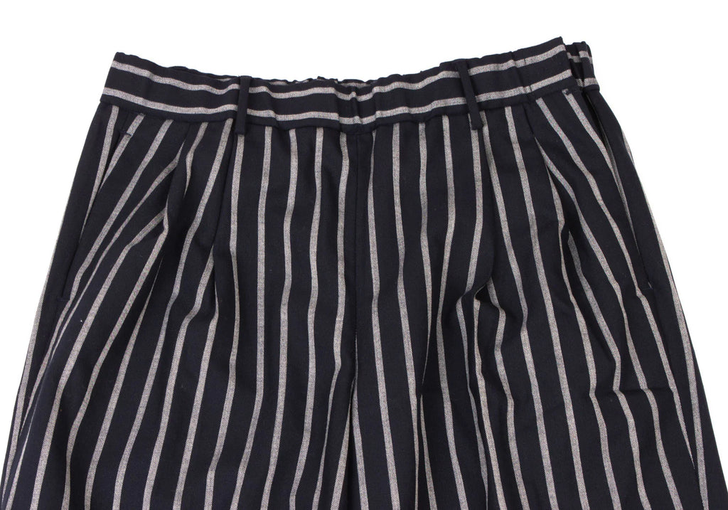 45rpm 45R JAPAN. Navy Striped Tuck Pants