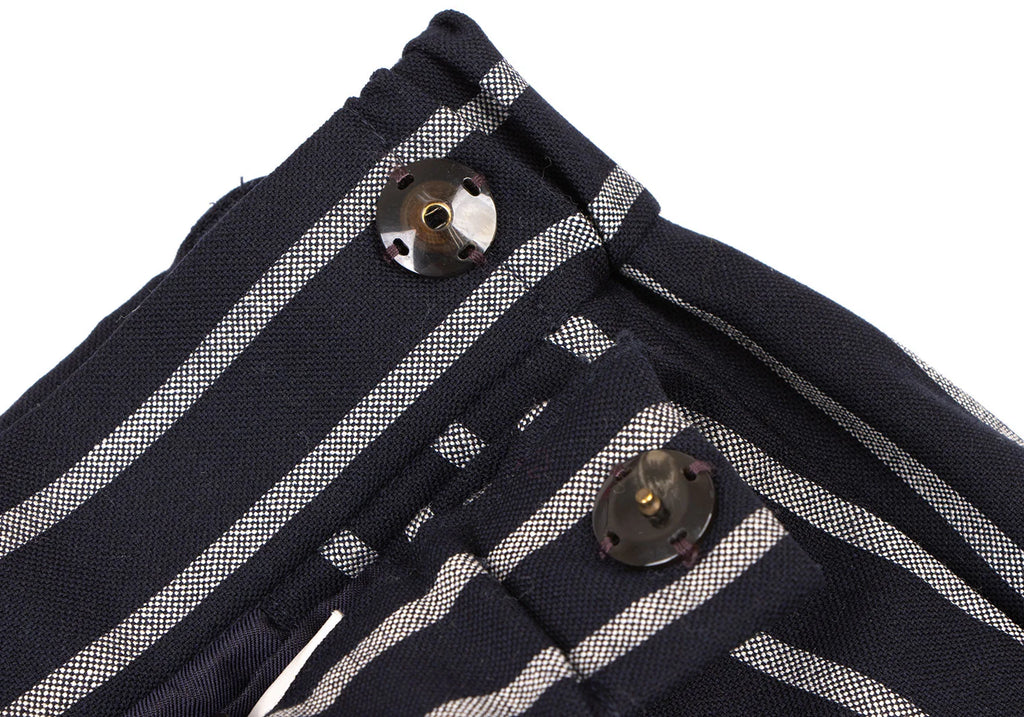 45rpm 45R JAPAN. Navy Striped Tuck Pants