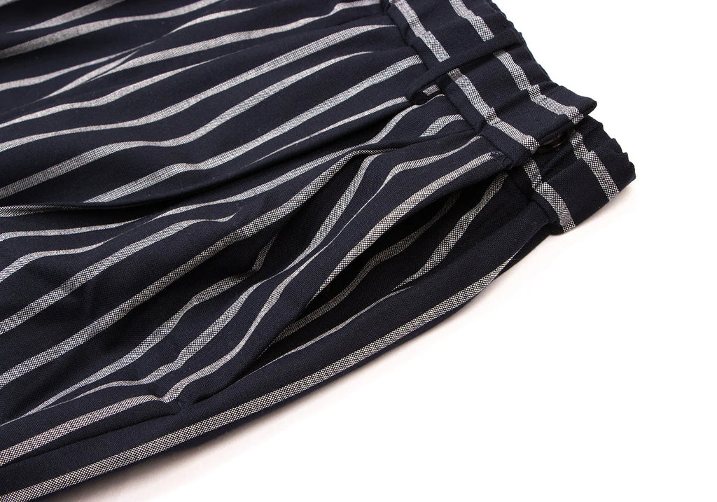 45rpm 45R JAPAN. Navy Striped Tuck Pants