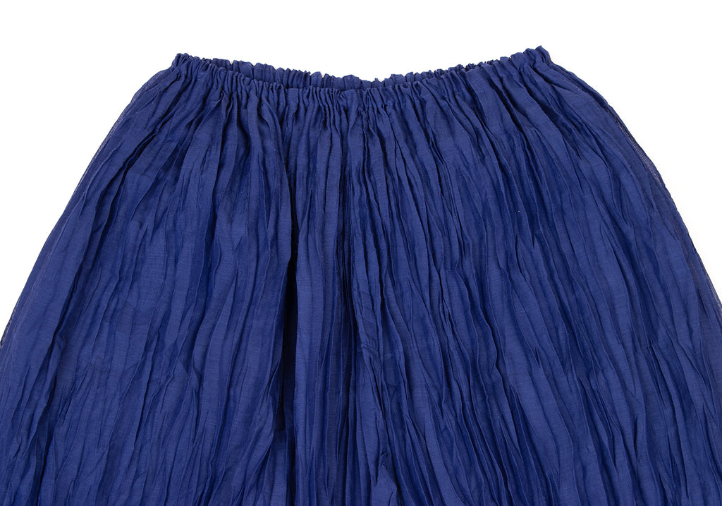 ISSEY MIYAKE JAPAN. me Line. Blue Wrinkle Pleats Skirt