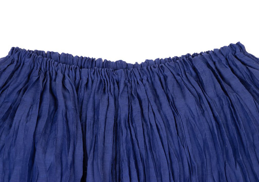 ISSEY MIYAKE JAPAN. me Line. Blue Wrinkle Pleats Skirt