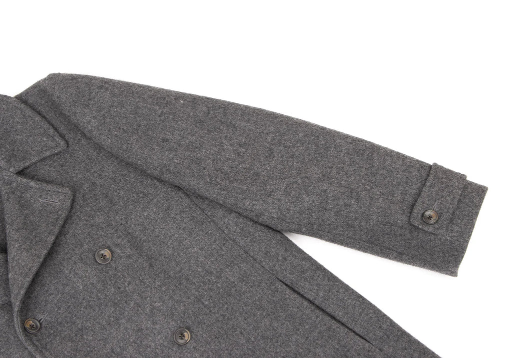 45RPM 45R japan. Cashmere Double Breasted Charcoal Wool/Cashmere Coat