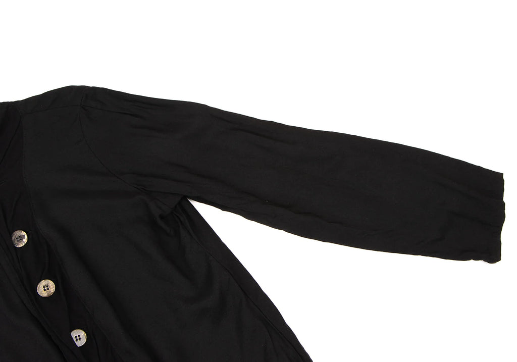 GOMME JAPAN. Black Switching Design Big Button Cardigan