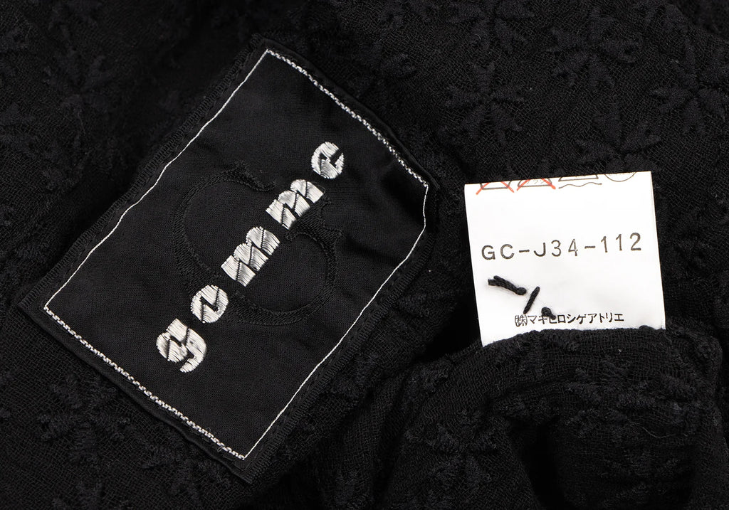 GOMME JAPAN. Black Cotton Nylon Lace Embroidery Jacket