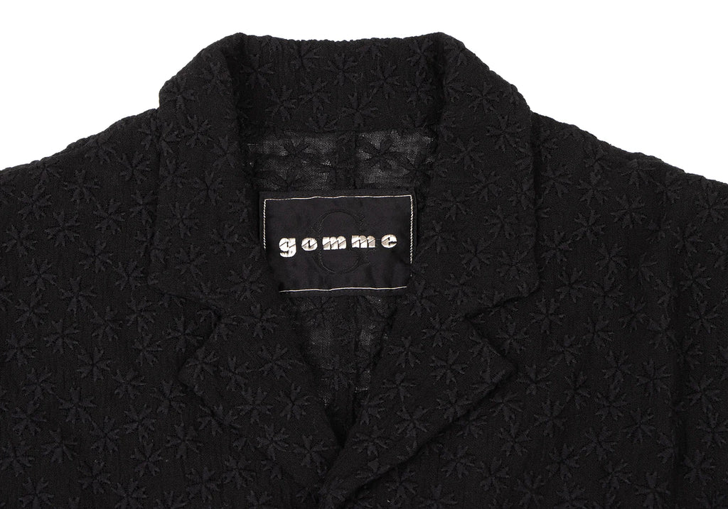 GOMME JAPAN. Black Cotton Nylon Lace Embroidery Jacket