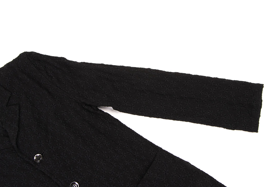 GOMME JAPAN. Black Cotton Nylon Lace Embroidery Jacket