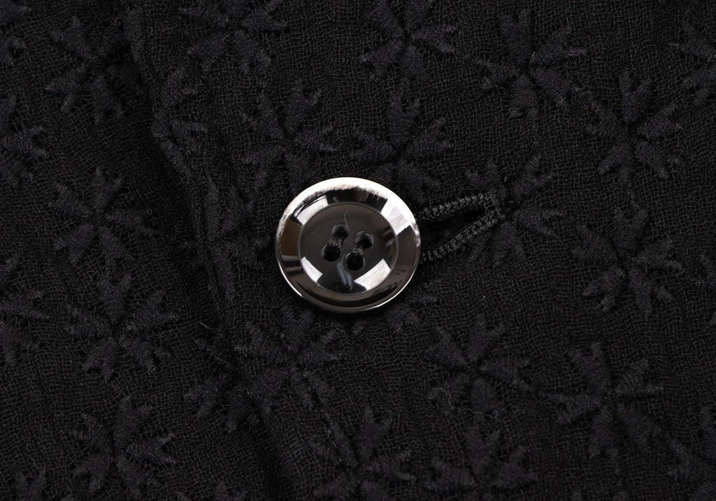 GOMME JAPAN. Black Cotton Nylon Lace Embroidery Jacket