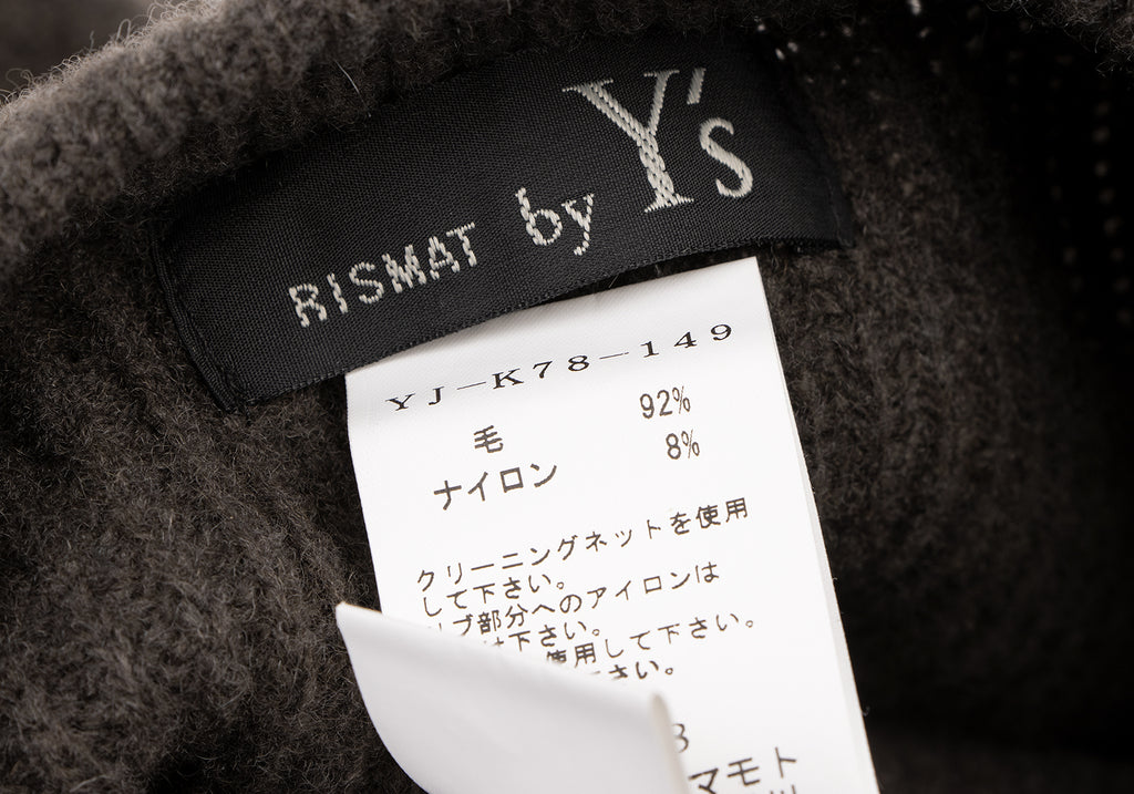 YOHJI YAMAMOTO JAPAN. RISMAT by Y's Rib Switching Khaki-green Knit Sweater