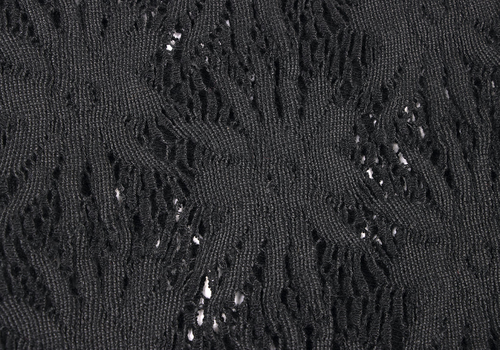 LIMI feu JAPAN. Black Floral Lace Knit Open Knit Cardigan Sweater Top