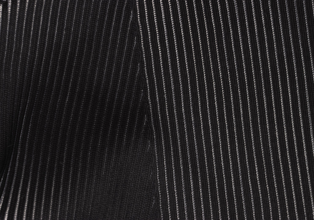 HIROKO KOSHINO Japan. Black Bi-color Rib Knit Sweater