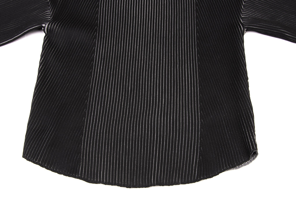 HIROKO KOSHINO Japan. Black Bi-color Rib Knit Sweater