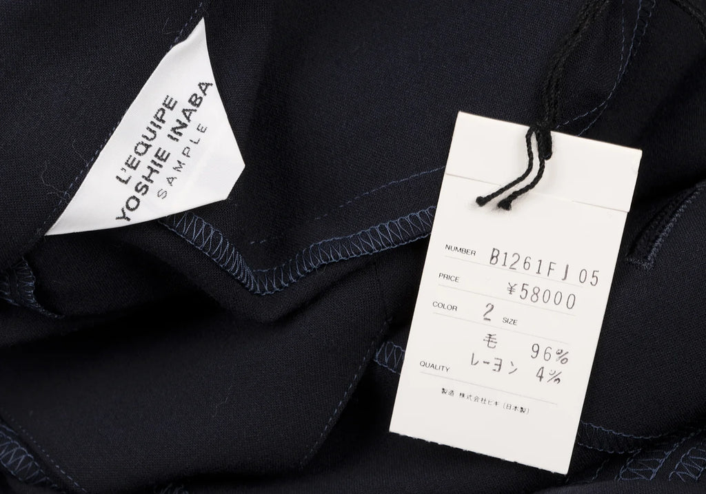 YOSHIE INABA L'EQUIPE JAPAN. NEW W/TAG. Navy Wool Long Jacket
