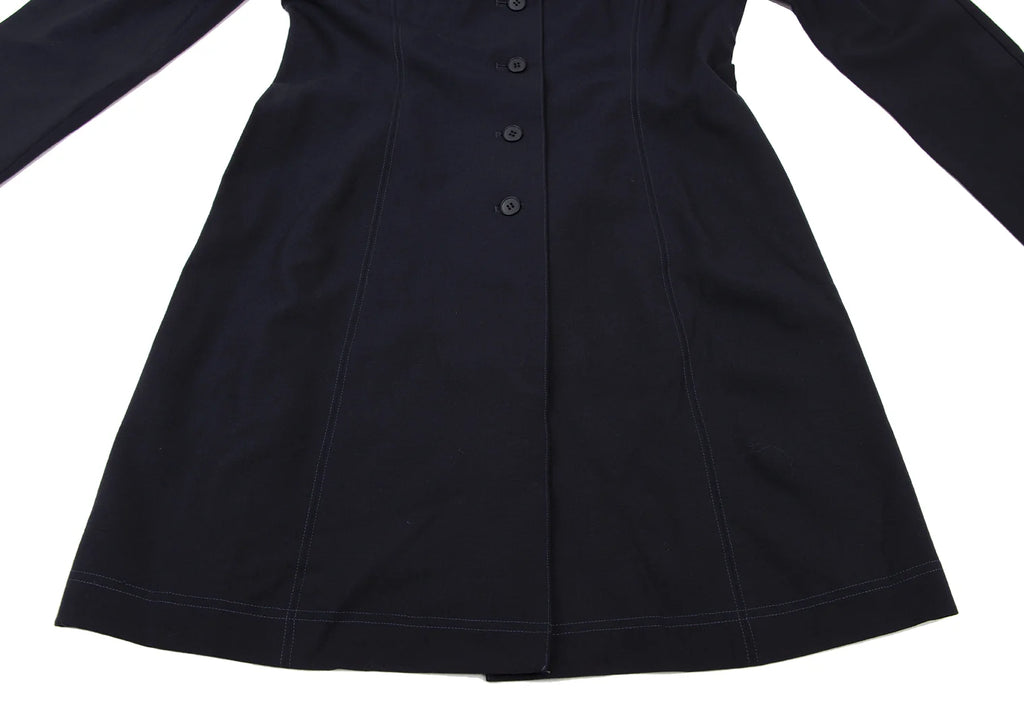 YOSHIE INABA L'EQUIPE JAPAN. NEW W/TAG. Navy Wool Long Jacket