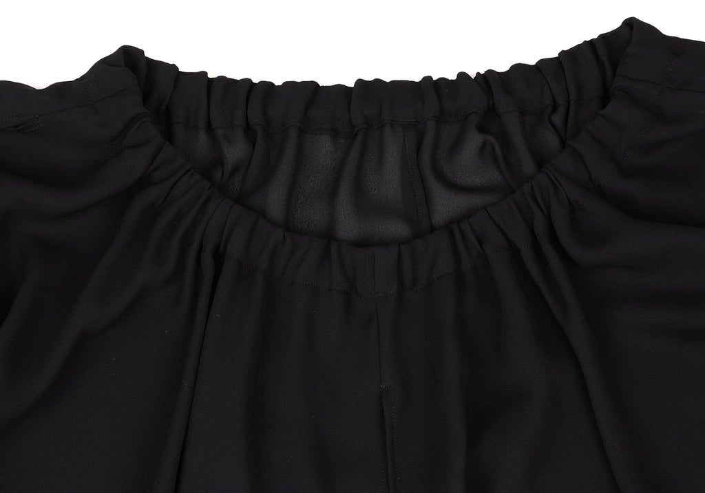 YOHJI YAMAMOTO JAPAN. Y's Black Oversize Semi-Sheer Drawstring Design Blouse