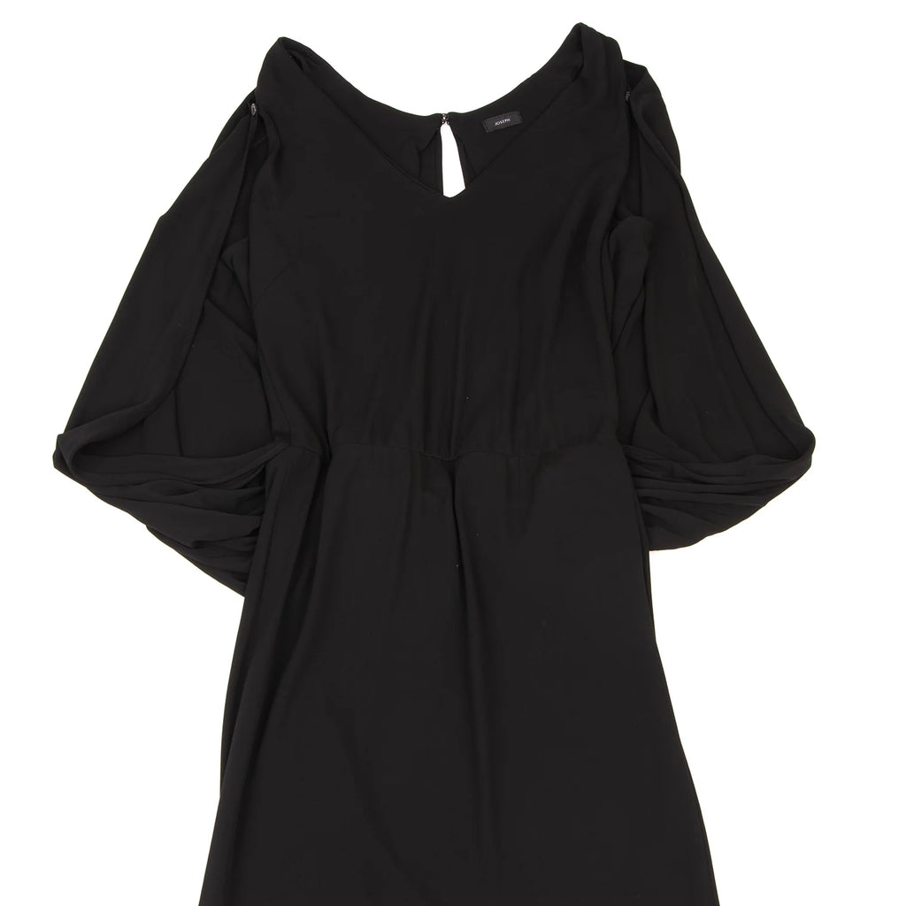 JOSEPH LONDON. Black Rayon Drape Sleeveless Dress