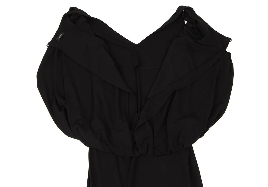 JOSEPH LONDON. Black Rayon Drape Sleeveless Dress