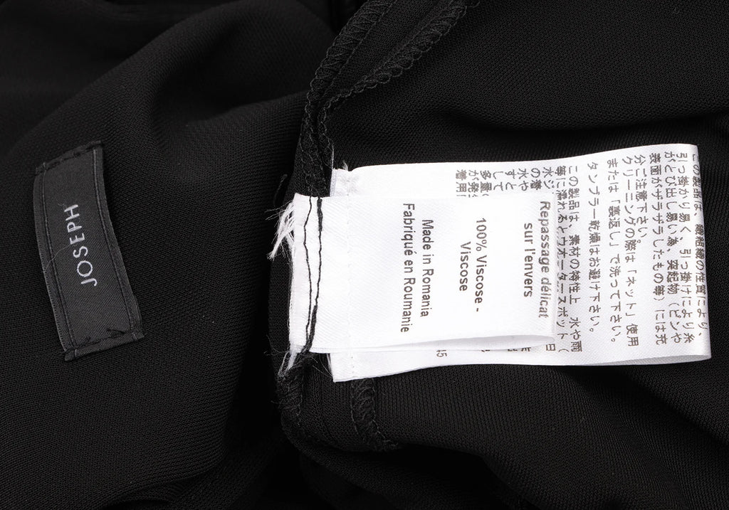 JOSEPH LONDON. Black Rayon Drape Sleeveless Dress