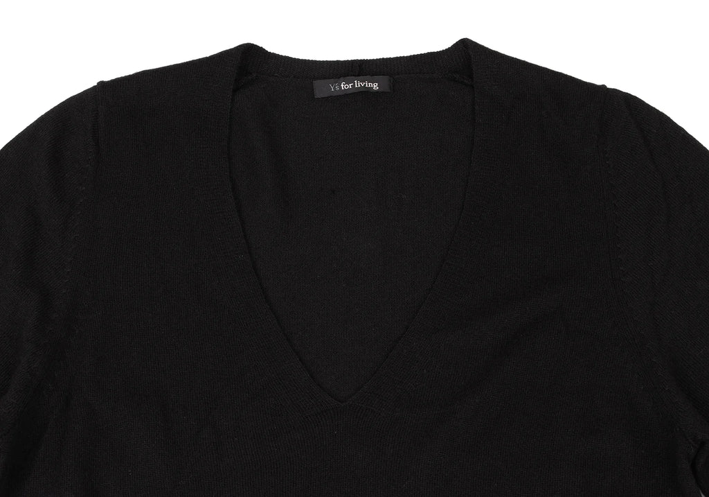 YOJI YAMAMOTO JAPAN. Y's for living Black Patch Pocket Knit